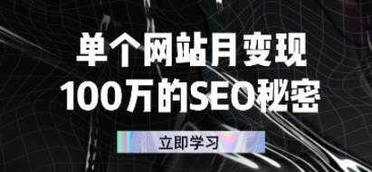 单个网站月变现《100万的SEO秘密》_中创网