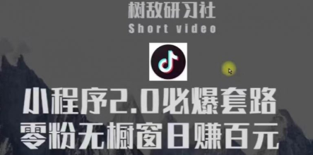 树敌研习社6月抖音赚钱课程：抖音小程序2.0必爆套路零粉无橱窗日赚百元玩法_中创网