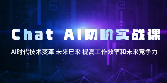 （5610期）Chat AI初阶实战课，AI时代技术变革 未来已来 提高工作效率和未来竞争力_中创网