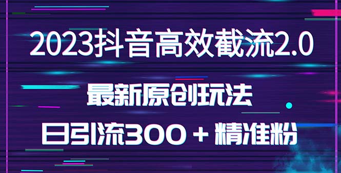 （5293期）日引300＋创业粉，独家抖音高效截流2.0玩法（价值1280）_中创网