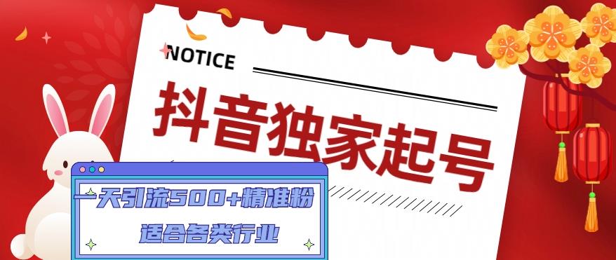 （4906期）抖音独家起号，一天引流500+精准粉，适合各类行业（9节视频课）_中创网