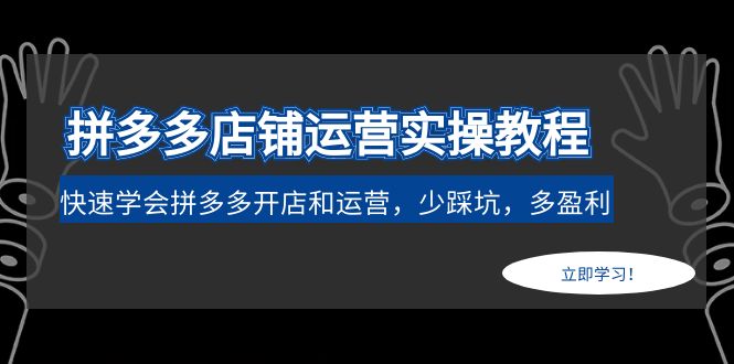 （4883期）拼多多店铺运营实操教程：快速学会拼多多开店和运营，少踩坑，多盈利_中创网