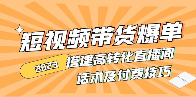 （4796期）2023短视频带货爆单 搭建高转化直播间 话术及付费技巧(无中创水印)_中创网