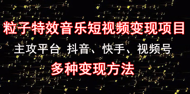 （4586期）《粒子特效音乐短视频变现项目》主攻平台 抖音、快手、视频号 多种变现方法_中创网