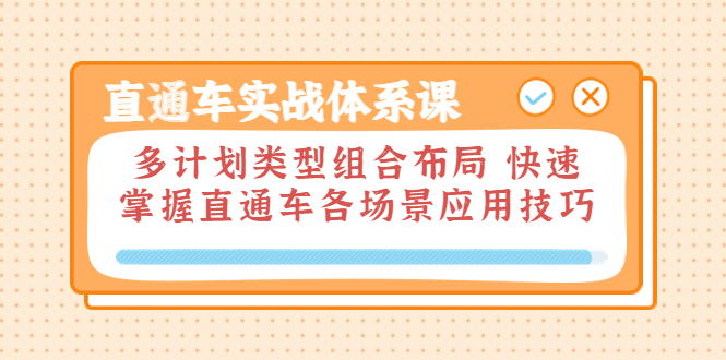 （3475期）直通车实战体系课：多计划类型组合布局 快速掌握直通车各场景应用技巧_中创网