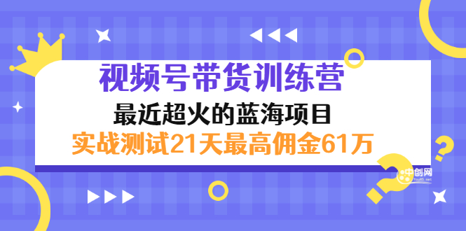 （2946期）外面收899【视频号带货训练营】最近超火：实测21天最高佣金61W(7月4日更新)_中创网