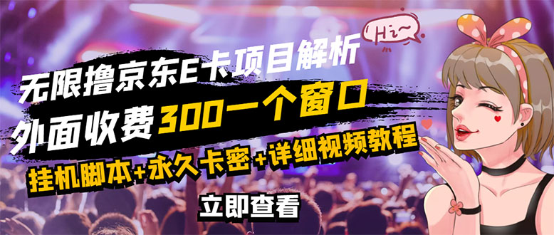 （2809期）京东无限E卡全自动挂机项目 号称日入500–1000【永久版脚本+详细操作教程】_中创网