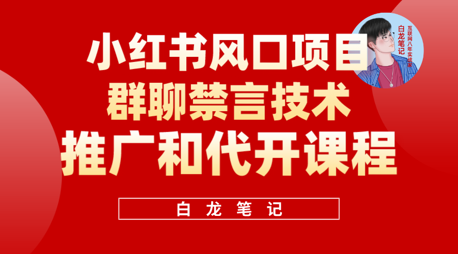 （5973期）小红书风口项目日入300+，小红书群聊禁言技术代开项目，适合新手操作_中创网