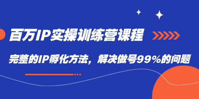 （7355期）百万IP实战训练营课程，完整的IP孵化方法，解决做号99%的问题_中创网