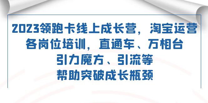 （7476期）2023领跑卡线上成长营 淘宝运营各岗位培训直通车万相台 引力魔方引流_中创网