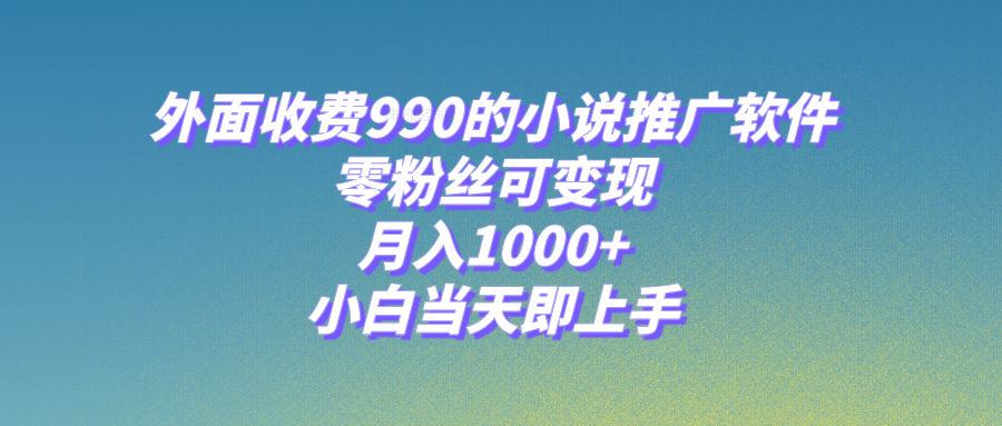 （8043期）小说推广软件，零粉丝可变现，月入1000+，小白当天即上手【附189G素材】_中创网