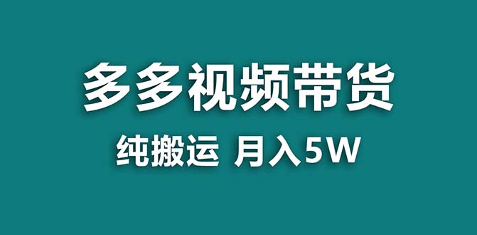 （8519期）【蓝海项目】拼多多视频带货 纯搬运一个月搞了5w佣金，小白也能操作 送工具_中创网