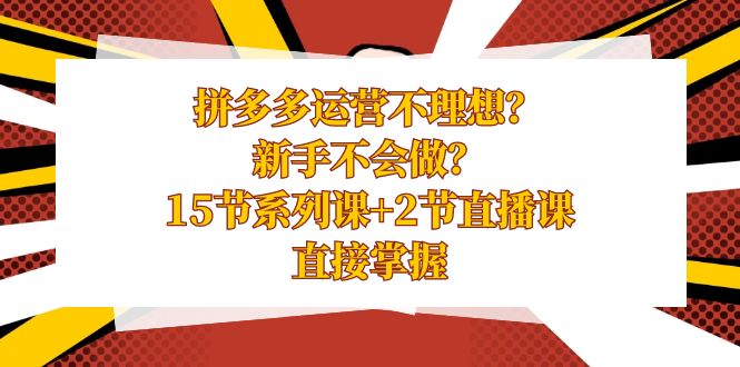 （8507期）拼多多运营不理想？新手不会做？15节系列课+2节直播课，直接掌握_中创网