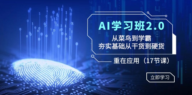 （9000期）AI学习班2.0：从菜鸟到学霸，夯实基础从干货到硬货，重在应用（17节课）_中创网