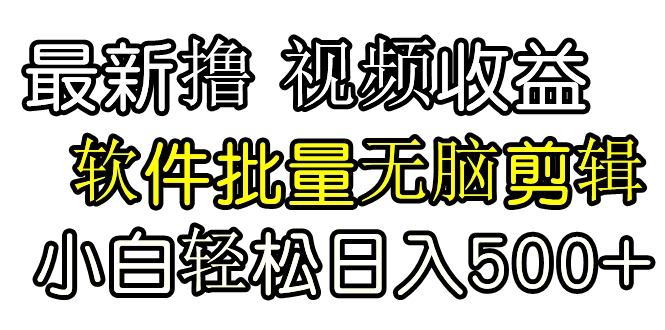 （9641期）发视频撸收益，软件无脑批量剪辑，第一天发第二天就有钱_中创网