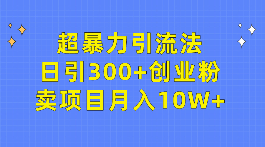 （10039期）超暴力引流法，日引300+创业粉，卖项目月入10W+_中创网