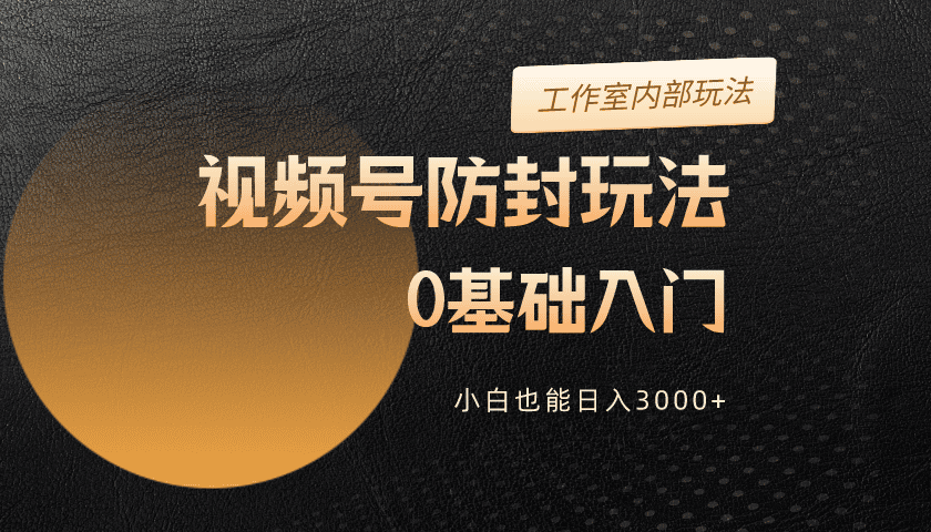 （10196期）2024视频号升级防封玩法，零基础入门，小白也能日入3000+_中创网