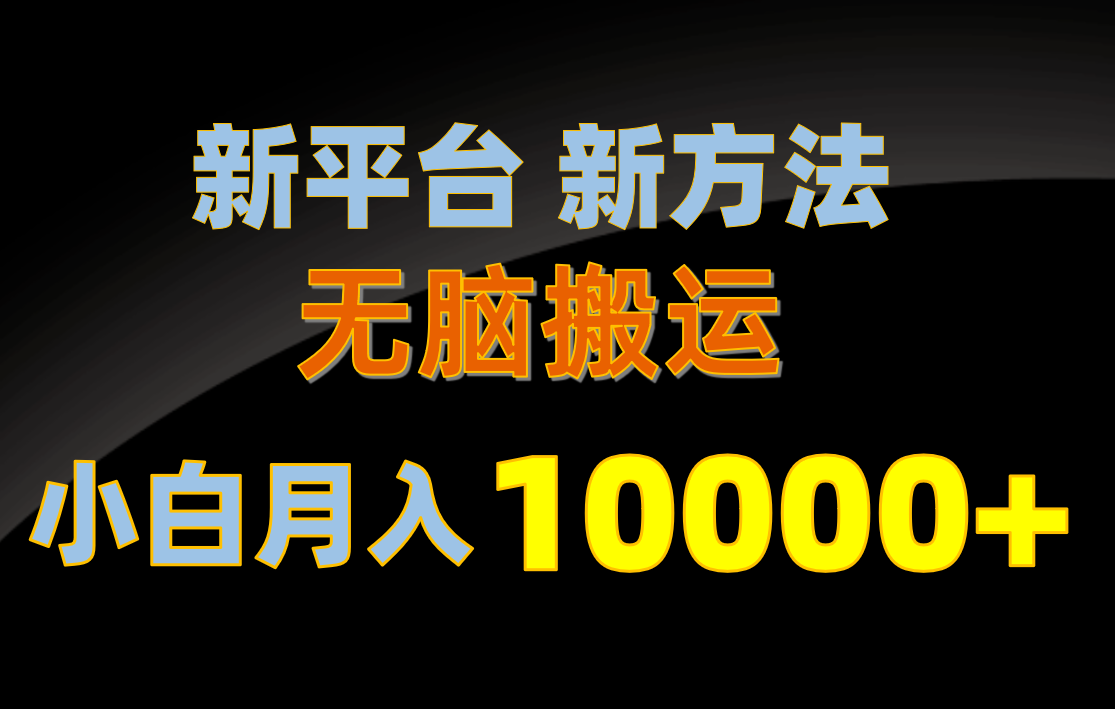 （10704期）新平台新方法，无脑搬运，月赚10000+，小白轻松上手不动脑_中创网