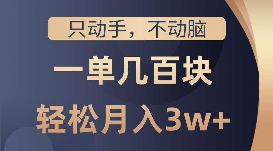 （10659期）只动手不动脑，一单几百块，轻松月入3w+，看完就能直接操作，详细教程_中创网