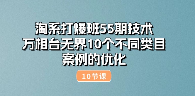 （11102期）淘系打爆班55期技术：万相台无界10个不同类目案例的优化（10节）_中创网