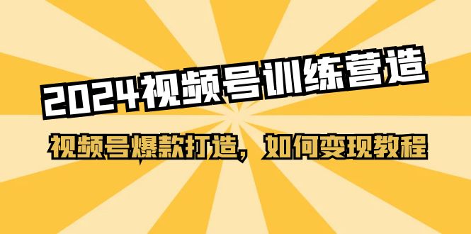 （11241期）2024视频号训练营，视频号爆款打造，如何变现教程（20节课）_中创网