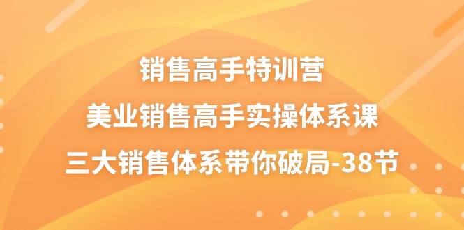 （11044期）销售高手特训营，美业销售高手实操体系课，三大销售体系带你破局-38节_中创网