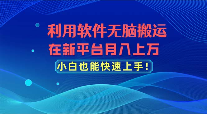 （11184期）利用软件无脑搬运，在新平台月入上万，小白也能快速上手_中创网