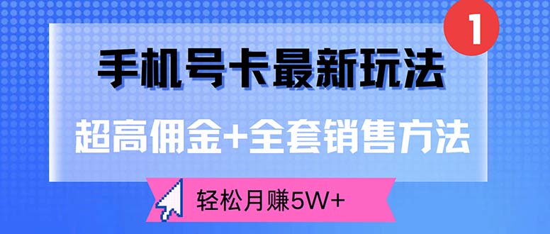 （12375期）手机号卡最新玩法，超高佣金+全套销售方法，轻松月赚5W+_中创网