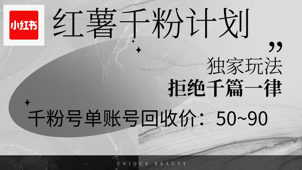 （12280期）红薯千粉回收计划，单账号收益50+，可矩阵操作_中创网