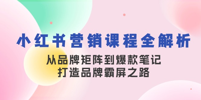 （13017期）小红书营销课程全解析，从品牌矩阵到爆款笔记，打造品牌霸屏之路_中创网