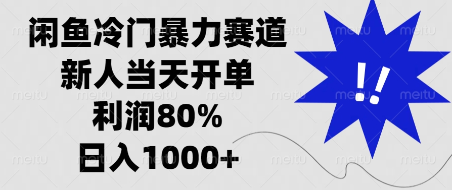 （13660期）闲鱼冷门暴力赛道，新人当天开单，利润80%，日入1000+_中创网