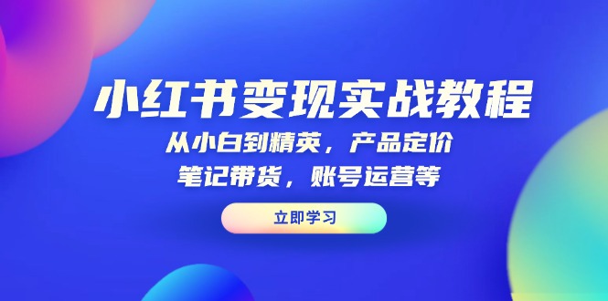 （13923期）小红书变现实战教程：从小白到精英，产品定价，笔记带货，账号运营等_中创网