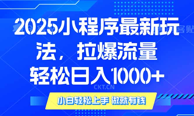 （14028期）2025年小程序最新玩法，流量直接拉爆，单日稳定变现1000+_中创网