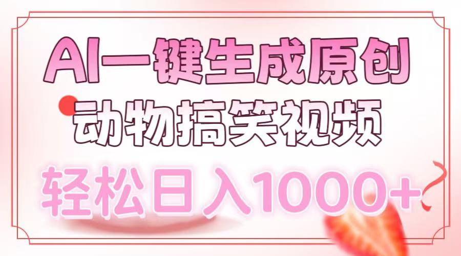 （13884期）AI一键生成原创动物搞笑视频，轻松日入1000+_中创网