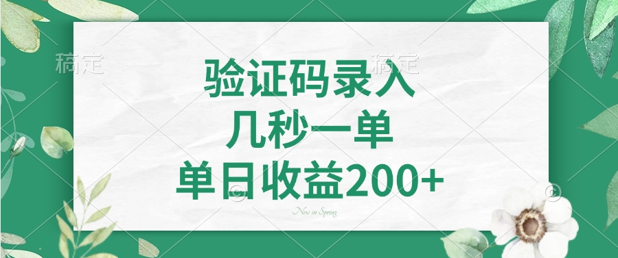 （14221期）验证码录入，几秒一单，单日收益200+_中创网