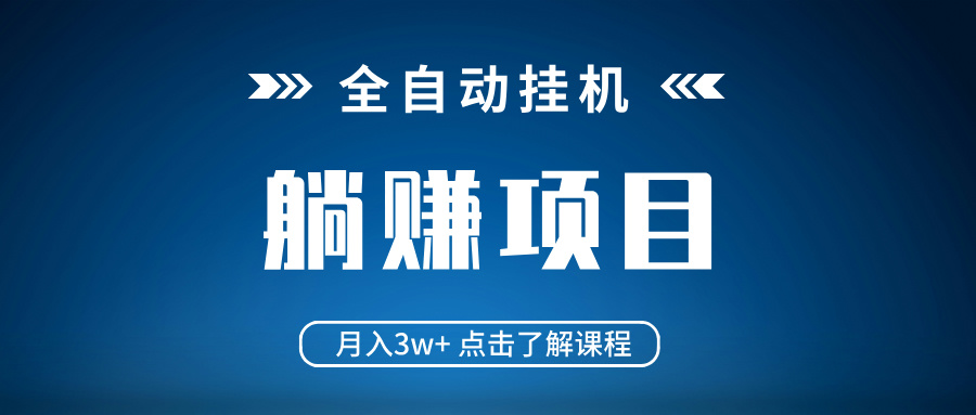 （14551期）全自动挂机项目 月入3w+ 真正躺平项目 不吃电脑配置 当天见收益_中创网