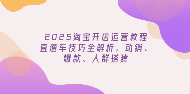 （14389期）2025淘宝开店运营教程更新，直通车技巧全解析，动销、爆款、人群搭建_中创网